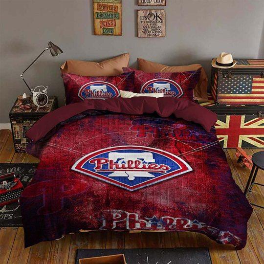 Red Vintage Philadelphia Phillies Bedding Set