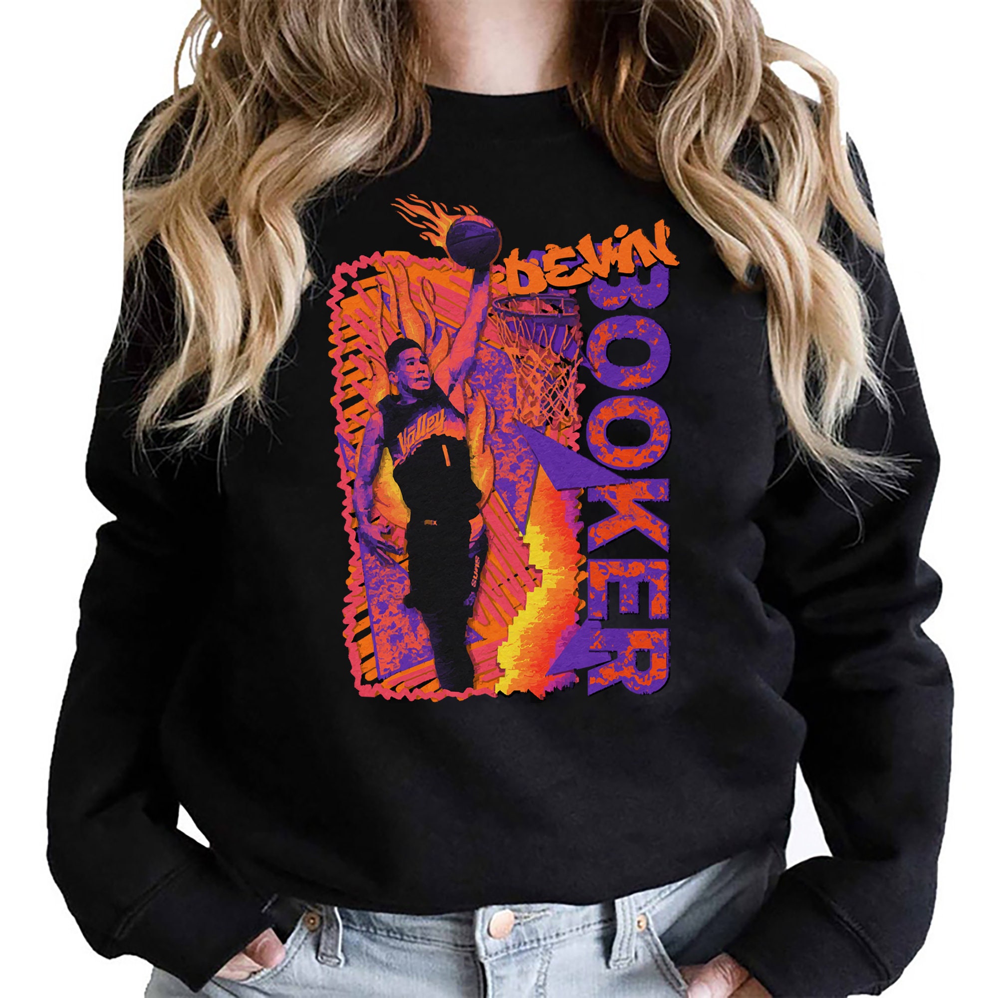 Retro Art Devin Booker Phoenix Suns Basketball Unisex Sweatshirt