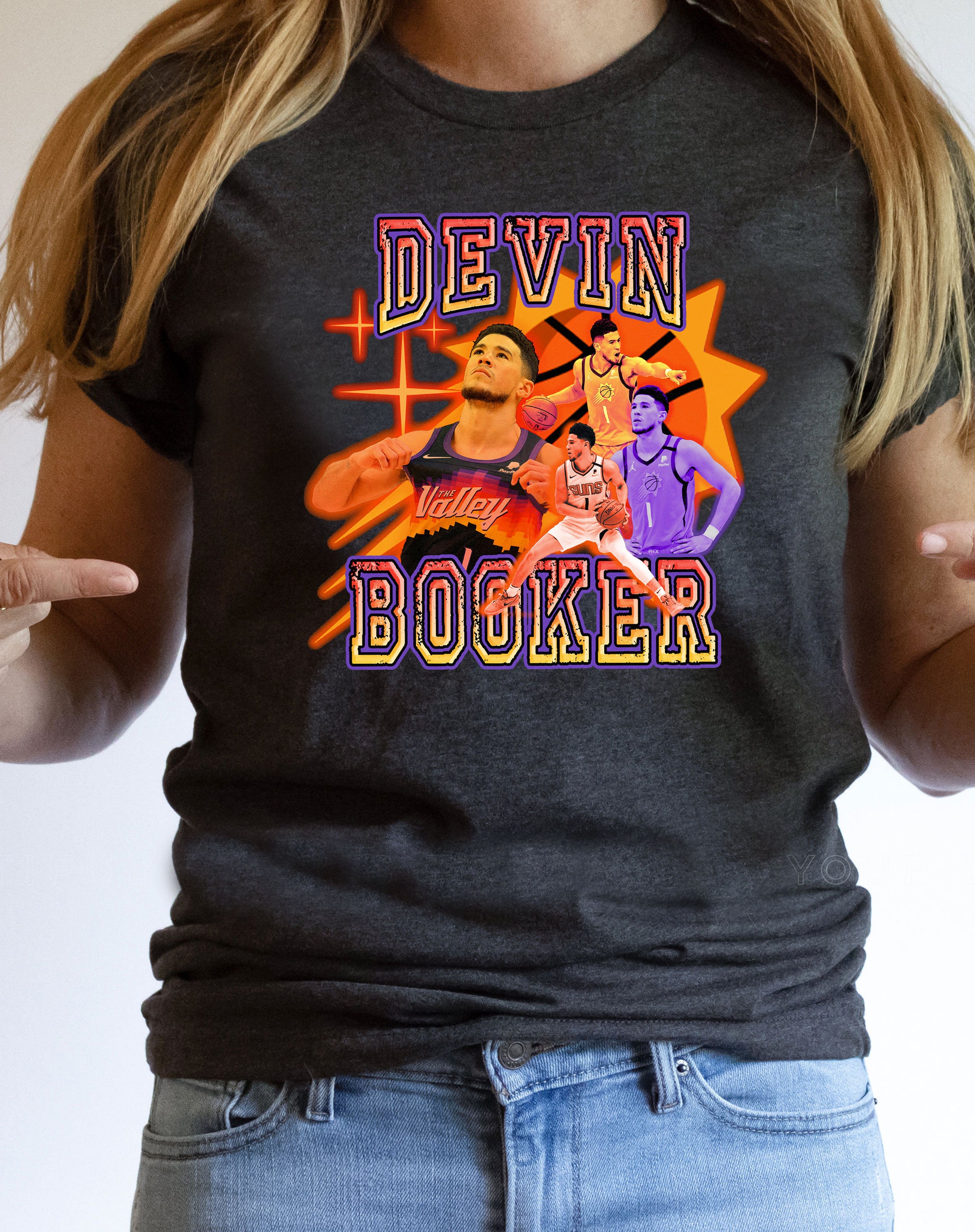 Retro Vintage Style Devin Booker Phoenix Suns Basketball Unisex T-Shirt