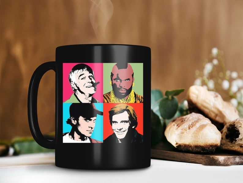 Retro Vintage Templeton Peck Mug John Hannibal Smith Mug Howling Mad Murdock Mug Premium Sublime Ceramic Coffee Mug Black