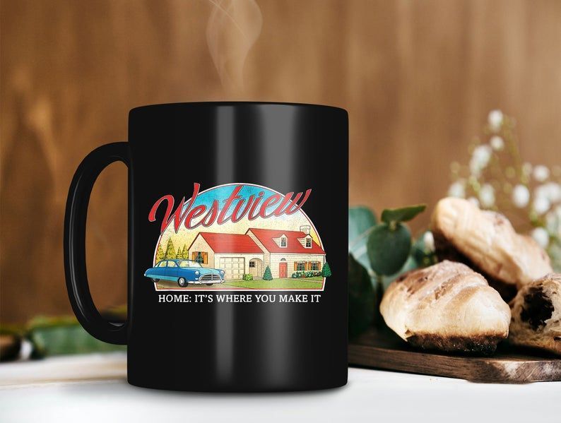 Retro Vintage Westview Home It’s Where You Make It Mug Wandavision Mug Marvel Lover Gift Premium Sublime Ceramic Coffee Mug Black