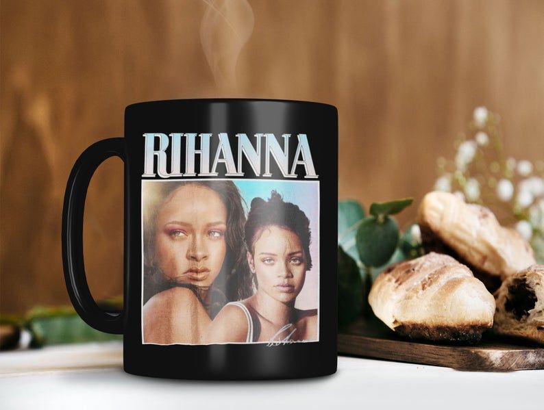 Rihanna Mug Robyn Rihanna Fenty Mug Savage X Fenty Mug Retro Vintage Mug Premium Sublime Ceramic Coffee Mug Black