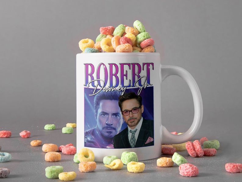 Robert Downey Jr. Mug Robert Tony Stark Iron Man Avenger Mug Sherlock Holmes 2010 Premium Sublime Ceramic Coffee Mug White