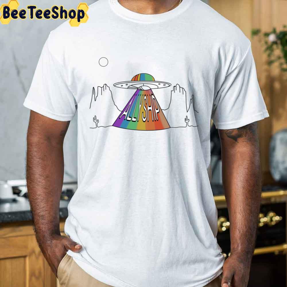 Ship Ufo Rainbow Pride Month Unisex T-Shirt