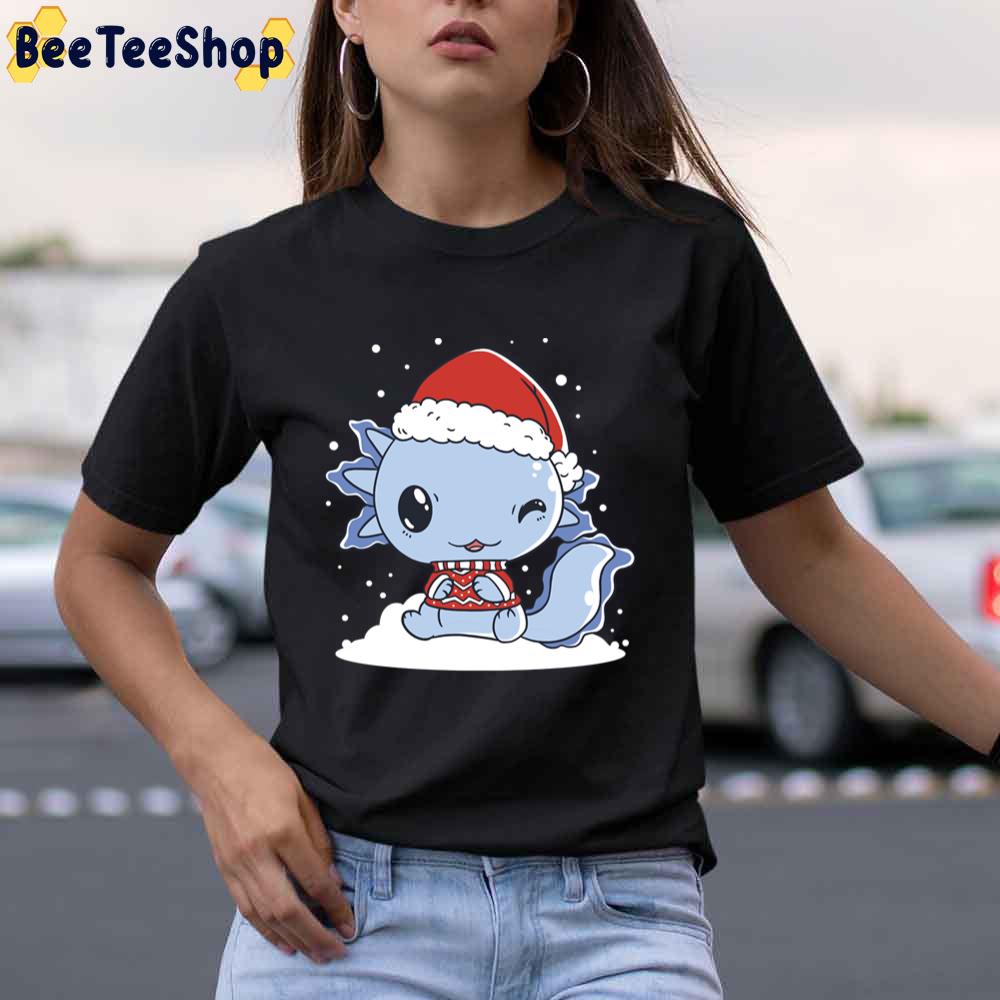 Snow Axolotl Christmas Unisex T-Shirt