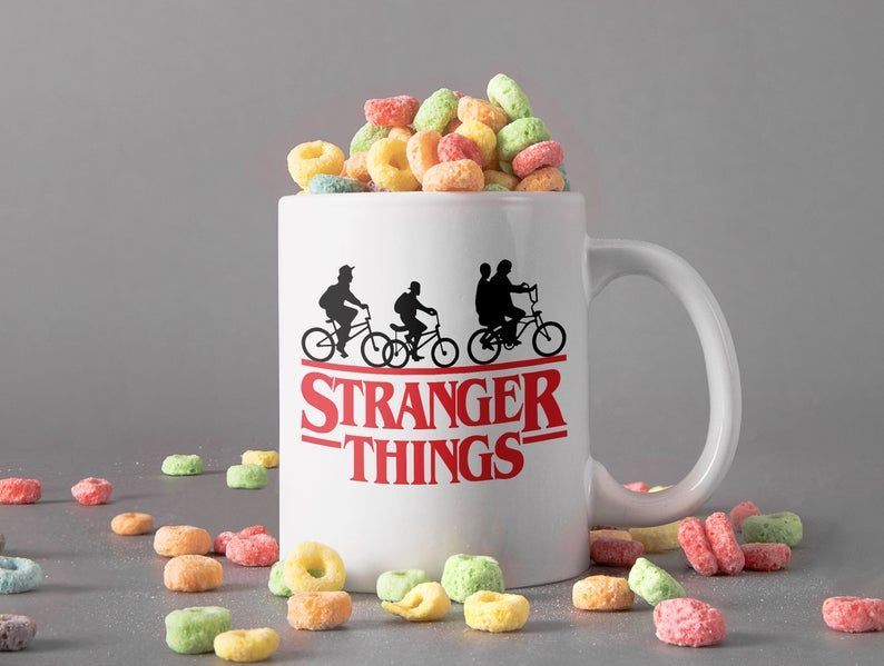 Stranger Things Bike Ride To The Upside Down Mug Eleven Lover Mug Millie Bobby Brown Mug Premium Sublime Ceramic Coffee Mug White