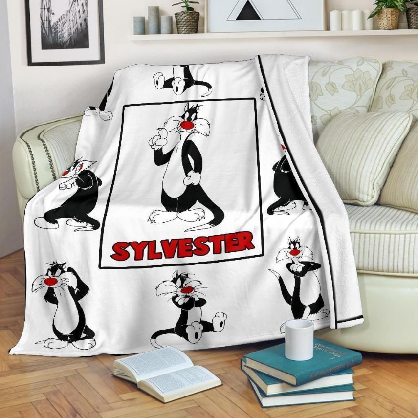 Sylvester Looney Tunes Cartoon Fleece Blanket Gift For Fan, Premium Comfy Sofa Throw Blanket Gift