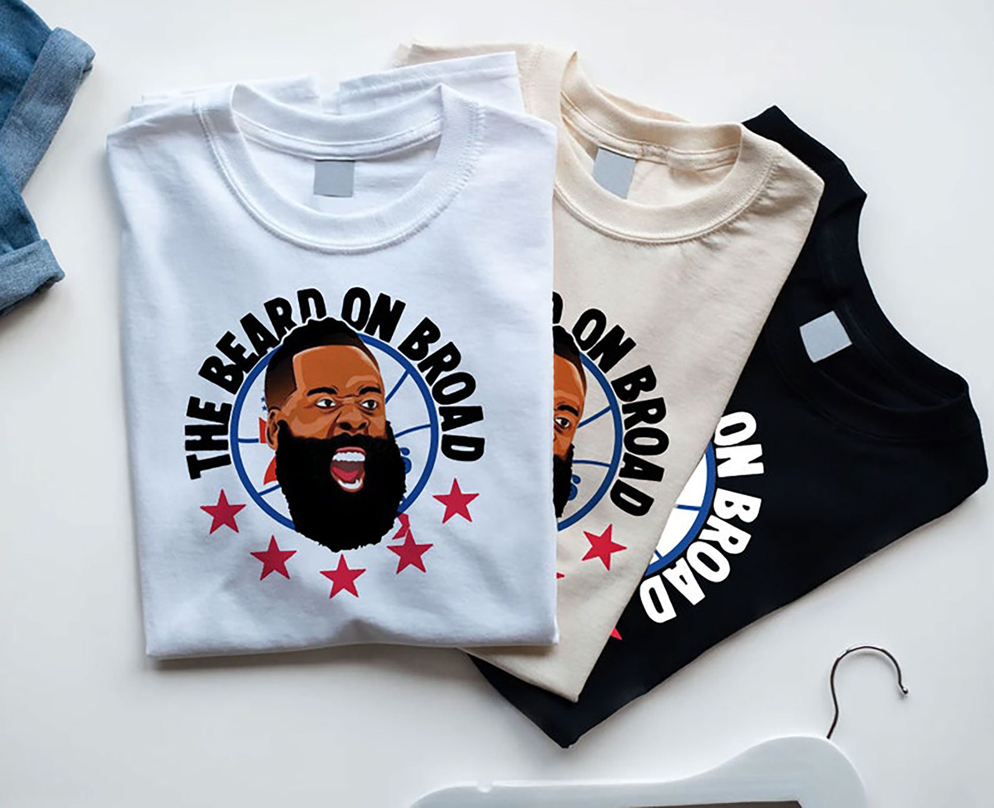 The Beard On Broad 5 Stars James Harden Sixers Philadelphia Basketball Unisex T-Shirt