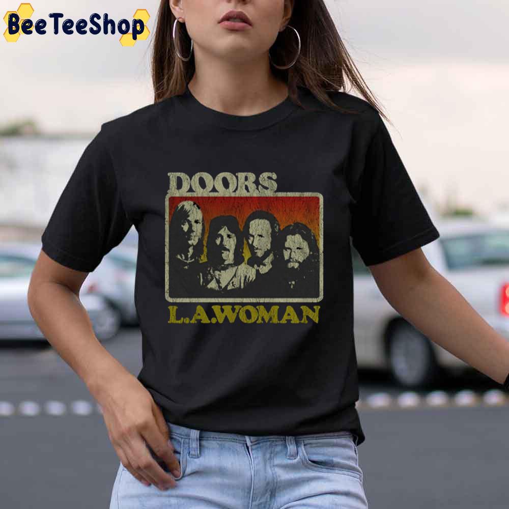 The Doors T Shirt LA Woman Lyrics Jim Morrison Logo Official Mens Black 