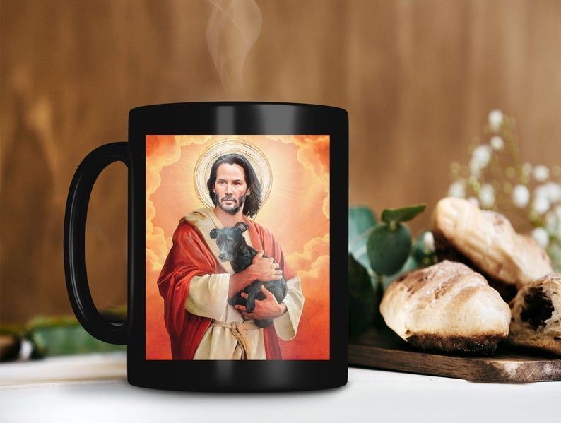 The Immortal John Wick And Daisy Puppy Mug Keanu Reeves Mug Hit Man Mug Renaissance Style Mug Premium Sublime Ceramic Coffee Mug Black