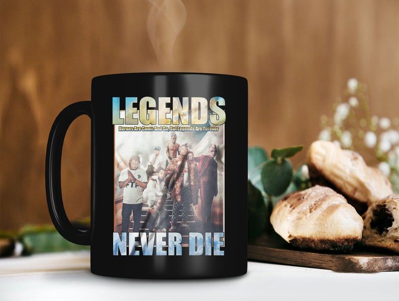 Tribute To Hip Hop Legend Mug Legend Never Die Mug Rap Hip Hop Mug Retro Vintage Mug Premium Sublime Ceramic Coffee Mug Black