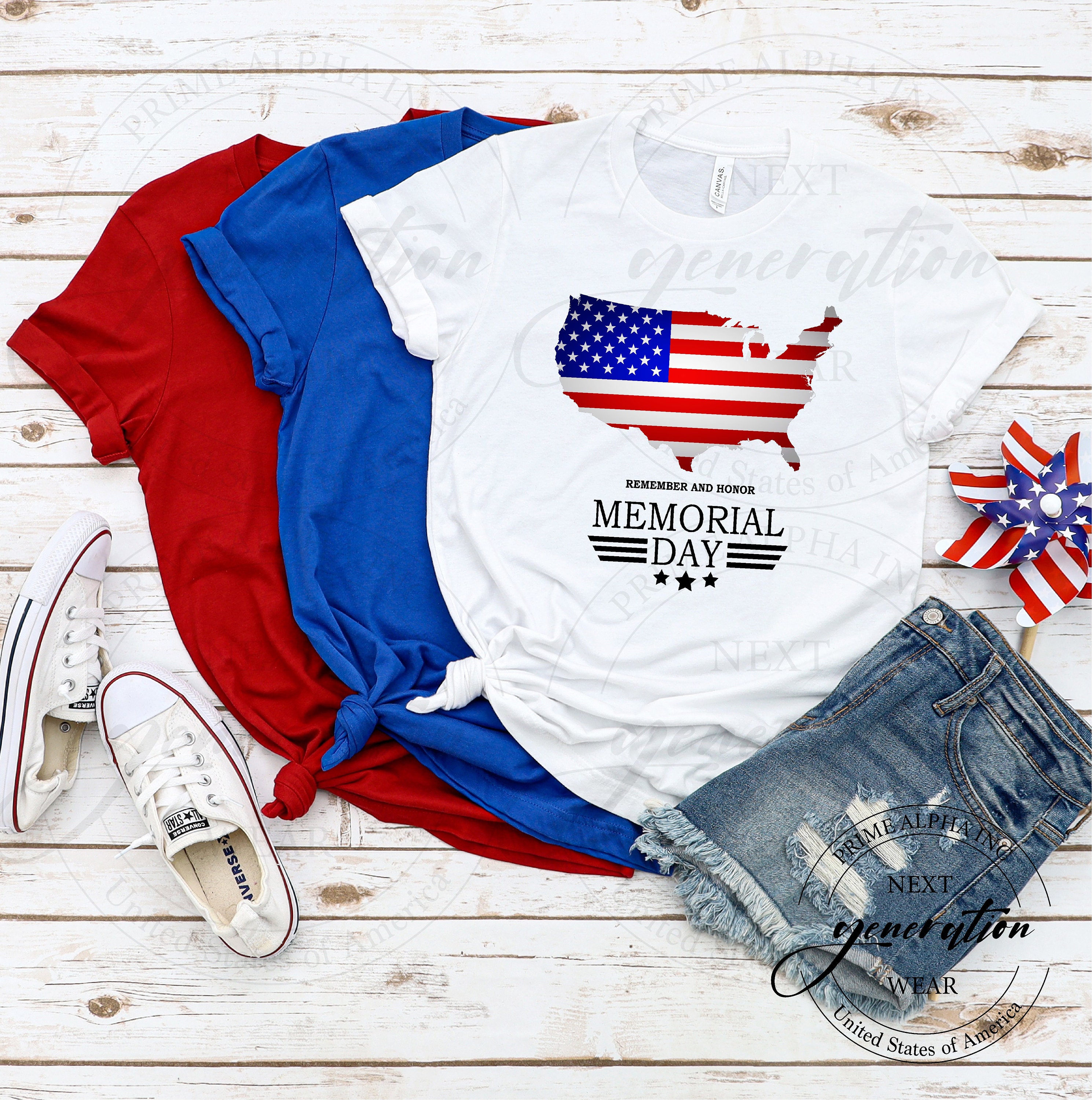 Usa Map Flag Memorial Day Unisex T-Shirt