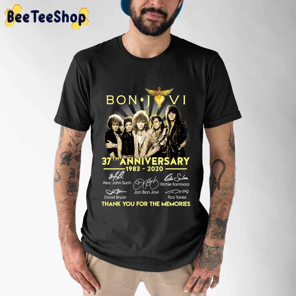 Vintage 37th Anniversary 1983-2020 Thank You For The Memories Bon Jovi Unisex T-Shirt