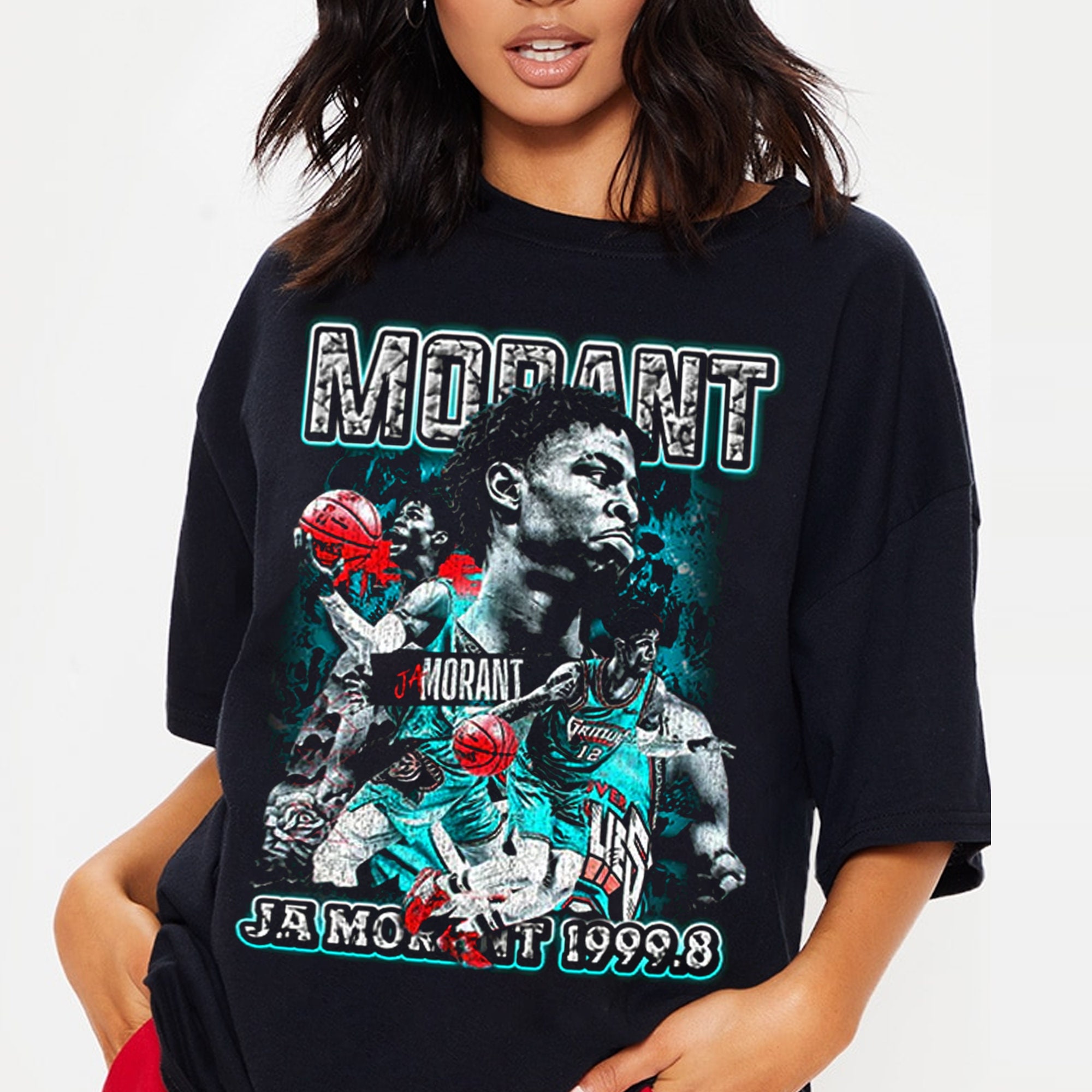 Vintage Wash Ja Morant T-Shirt, Vintage Style Ja Morant Unisex T Shirt, Morant Oversize T-Shirt, 90s Retro Basketball Player Graphic Tee