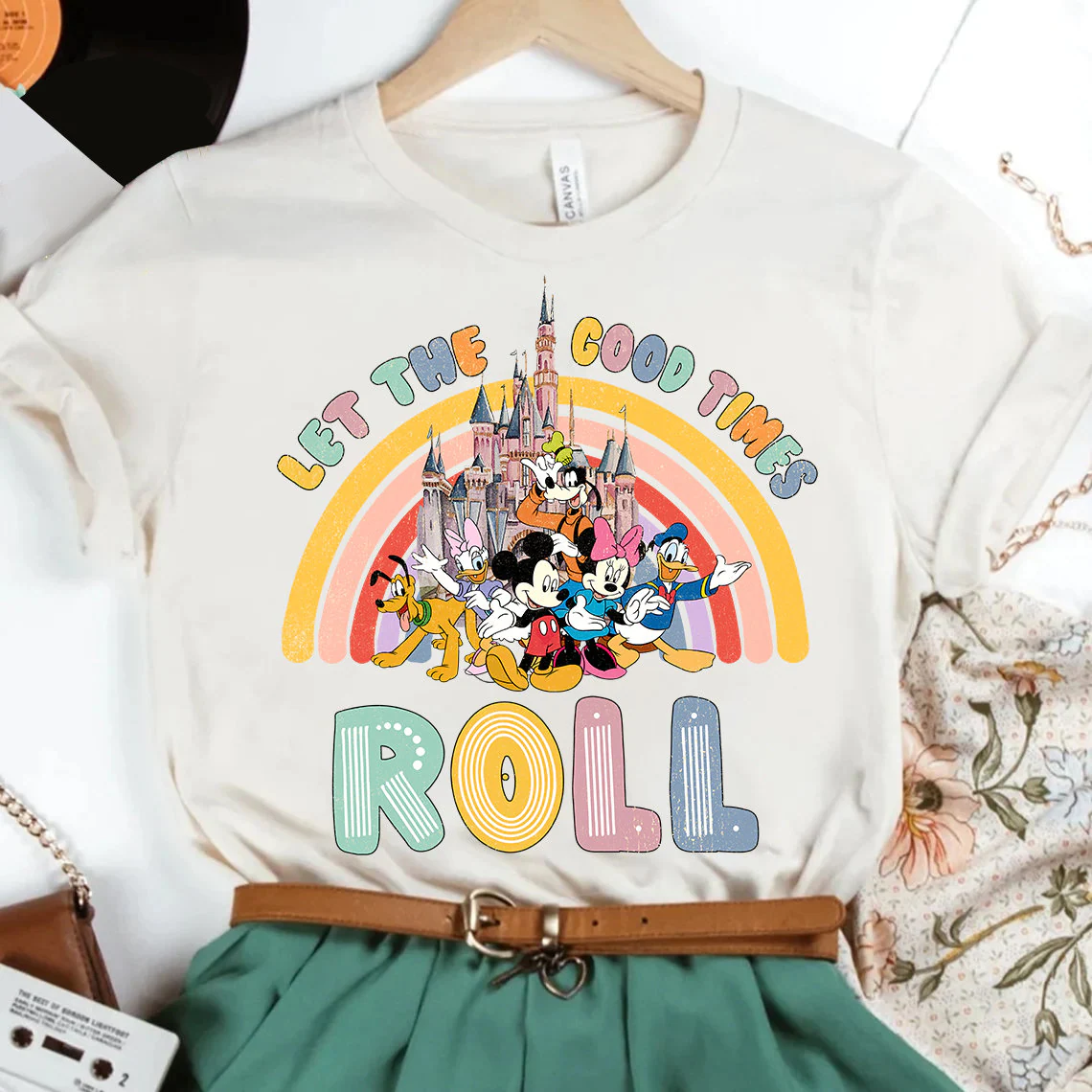 Vintage Disney Rainbow Let The Good Times Roll Unisex T-shirt