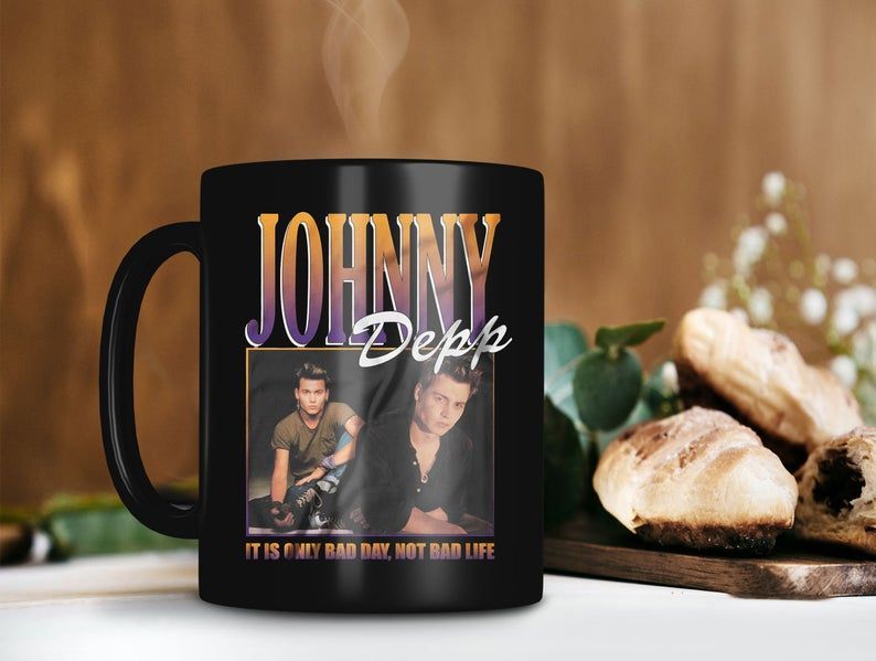 Vintage Mug Johnny Depp It Is Only Bad Day, Not Bad Life Mug John Christopher Depp Iii Mug Premium Sublime Ceramic Coffee Mug Black