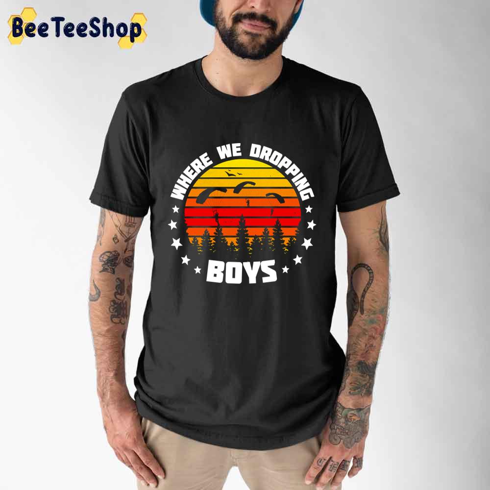 Vintage Sunset Where We Dropping Boys Unisex T-Shirt