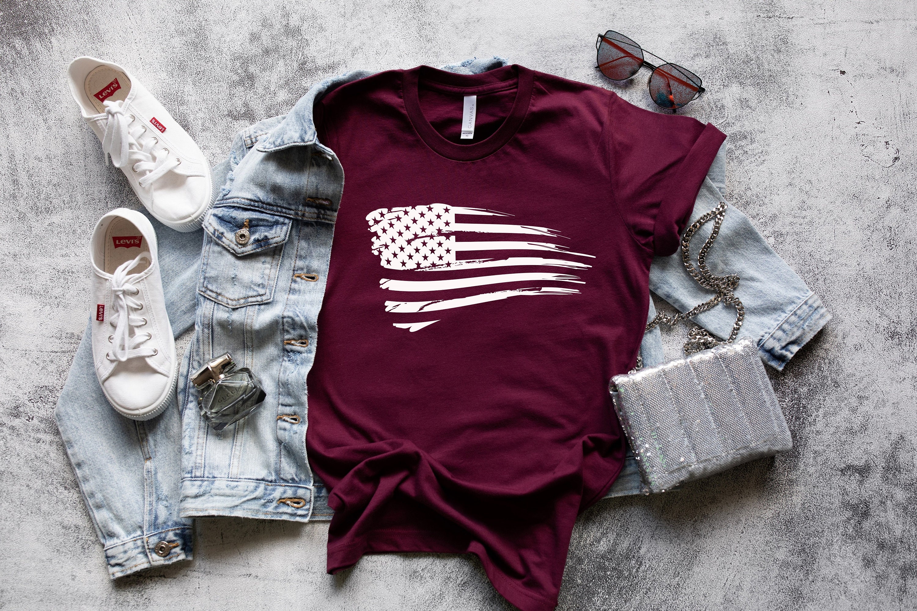 Vintage Usa Flag Memorial Day Unisex T-Shirt