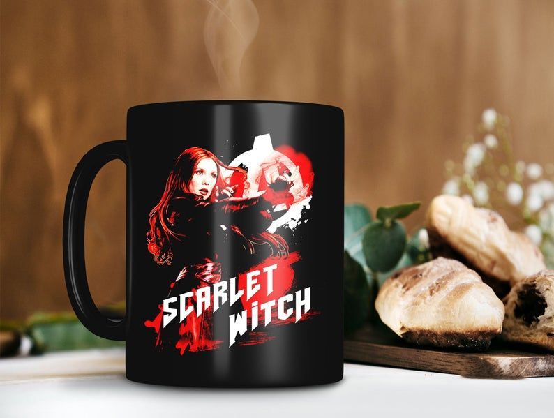 Wanda Maximoff Avengers Endgame Mug Marvel Lover Mug Wanda Maximoff Vision Mug Avenger Lover Premium Sublime Ceramic Coffee Mug Black