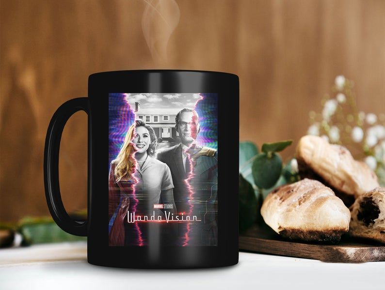 Wandavision Lifetime Couple Mug Marvel Lover Mug Wanda Maximoff Vision Mug Avenger Lover Mug Premium Sublime Ceramic Coffee Mug Black