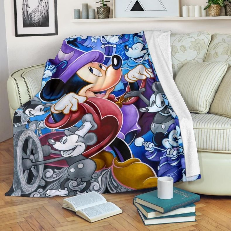 Wizard Mickey Disney Fleece Blanket Gift For Fan, Premium Comfy Sofa Throw Blanket Gift