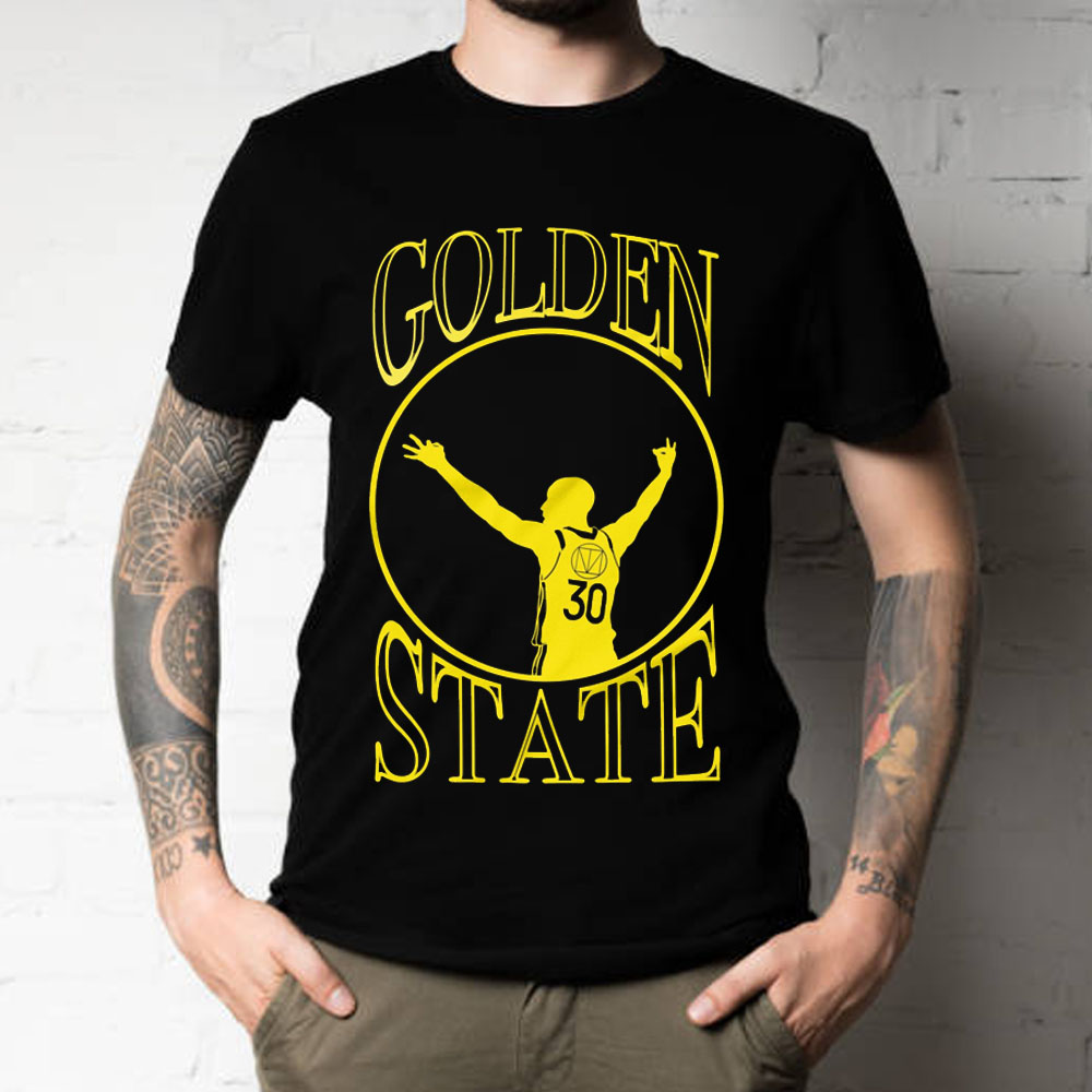 Yellow Color Golden State Warriors 30 Steph Curry Basketball Unisex T-Shirt