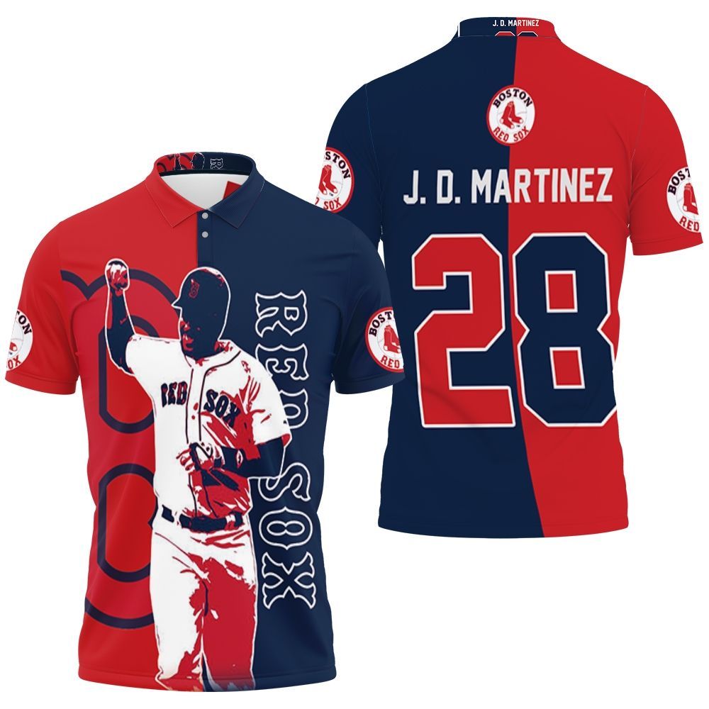 28 J D Martinez Boston Red Sox Polo Shirt All Over Print Shirt 3d T-shirt