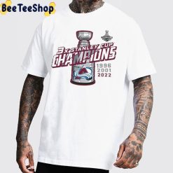 3-Time Colorado Avalanche NHL Stanley Cup Champions 2022 Unisex T-Shirt