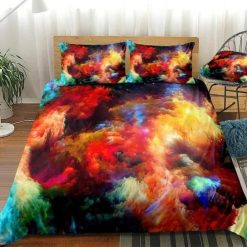 3d Galaxy Colorful Clouds Cotton Bedding Sets