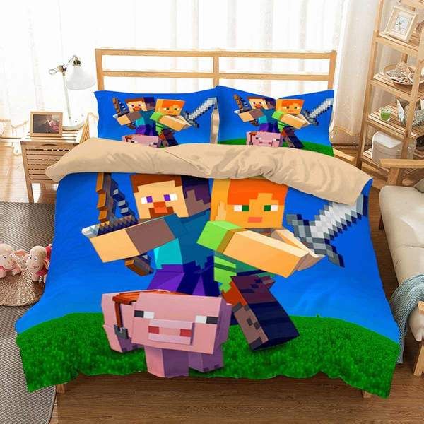 3d Minecraft Bedding Set
