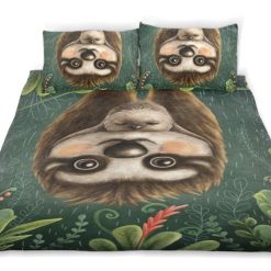 3D Sloth Mom And Baby Cotton Bedding Sets