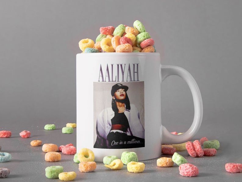 Aaliyah One In A Million Mug Aaliyah Remembering Mug Aaliyah Dana Haughton Mug Retro Vintage Mug Premium Sublime Ceramic Coffee Mug White