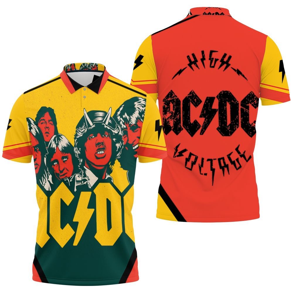 Acdc Demon Red Yellow Polo Shirt All Over Print Shirt 3d T-shirt