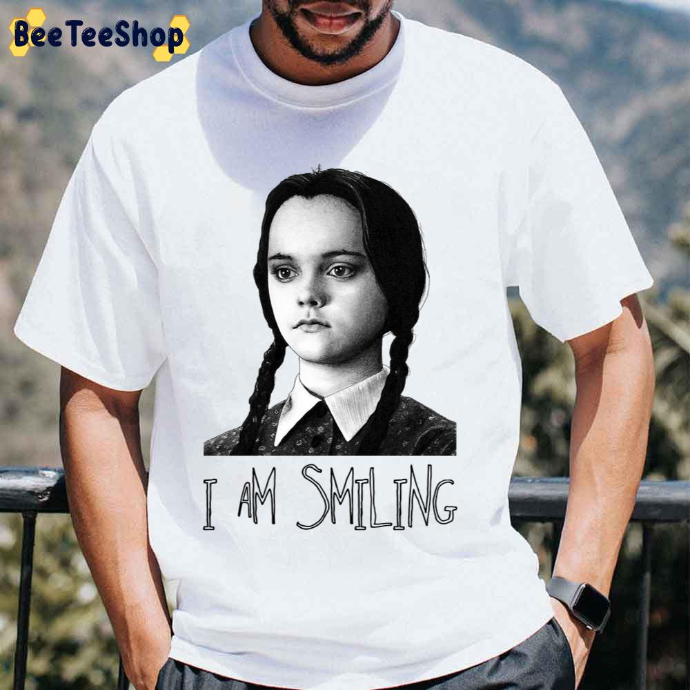 Addams Im Smiling Halloween Goth Aesthetic Wednesday Unisex T-Shirt