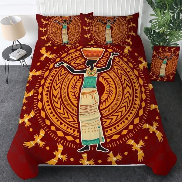 African Woman Symbol Cotton Bedding Sets