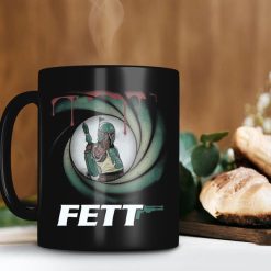 Agent Fett 007 Mug Boba Fett Lover Mug Star Wars Gift The Mandalorian Gift The Child Premium Sublime Ceramic Coffee Mug Black