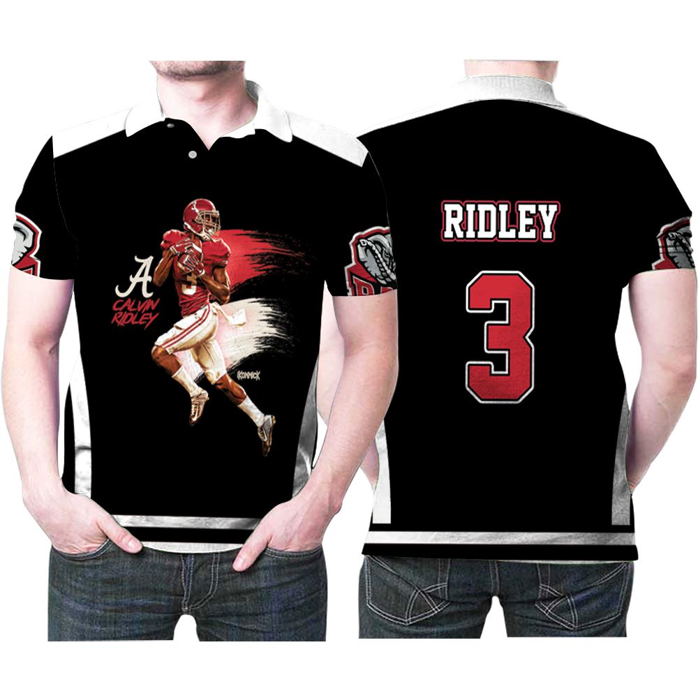 Alabama Crimson Tide Calvin Ridley 3 Great Player Football 3d Designed Allover Gift For Alabama Fans 2 Polo Shirt All Over Print Shirt 3d T-shirt