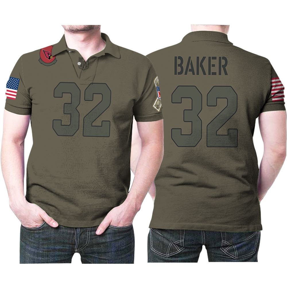 Arizona Cardinals Budda Baker #32 Nfl Great Player Camo 2019 Salute To Service 3d Designed Allover Gift For Arizona Fans Polo Shirt