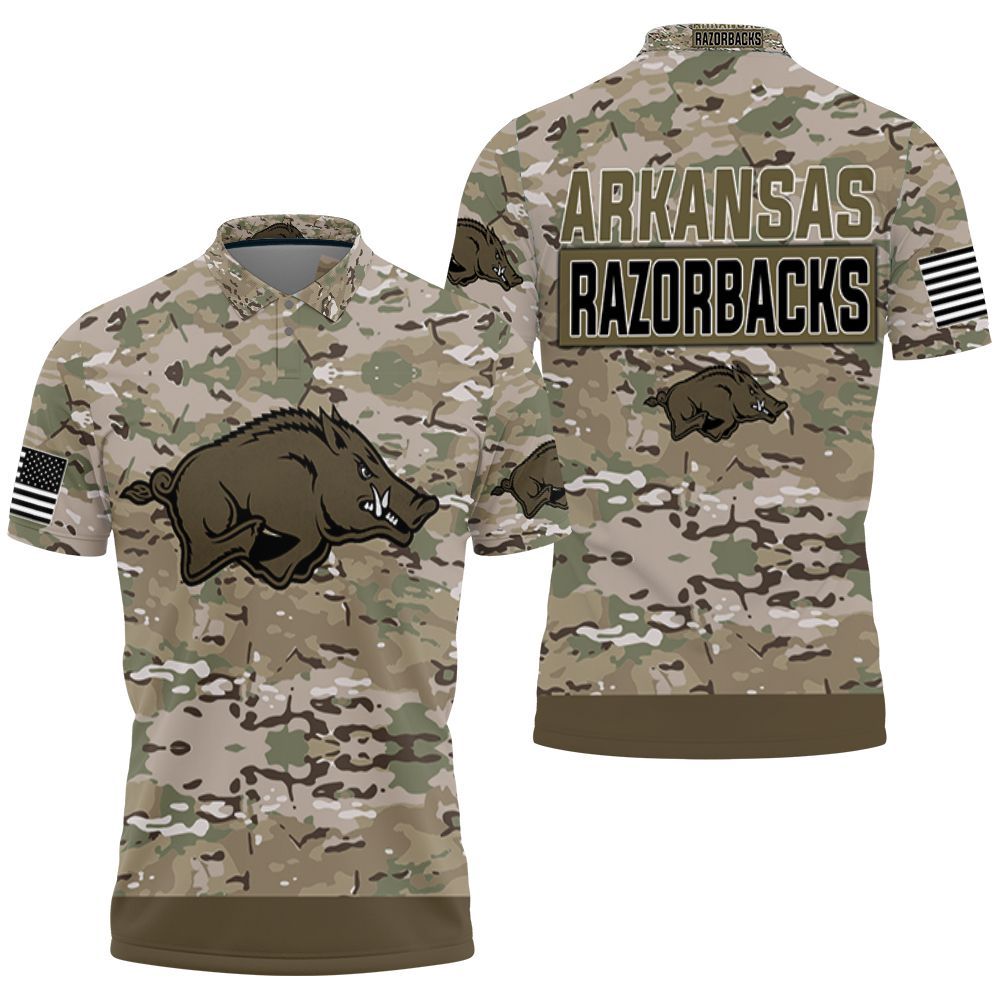 Arkansas Razorbacks Camo Pattern 3d Jersey Polo Shirt All Over Print Shirt 3d T-shirt