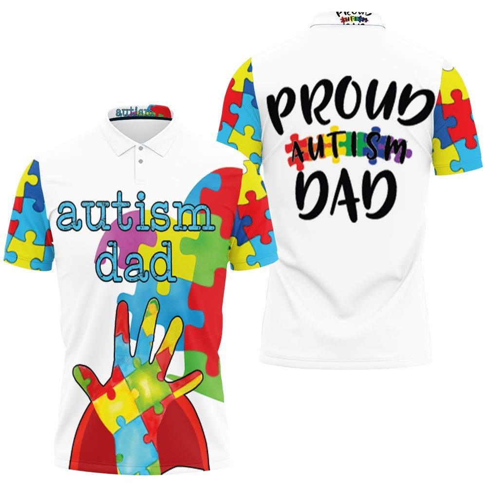 Autism Dad Superhero Shirt Autism Support Polo Shirt All Over Print Shirt 3d T-shirt