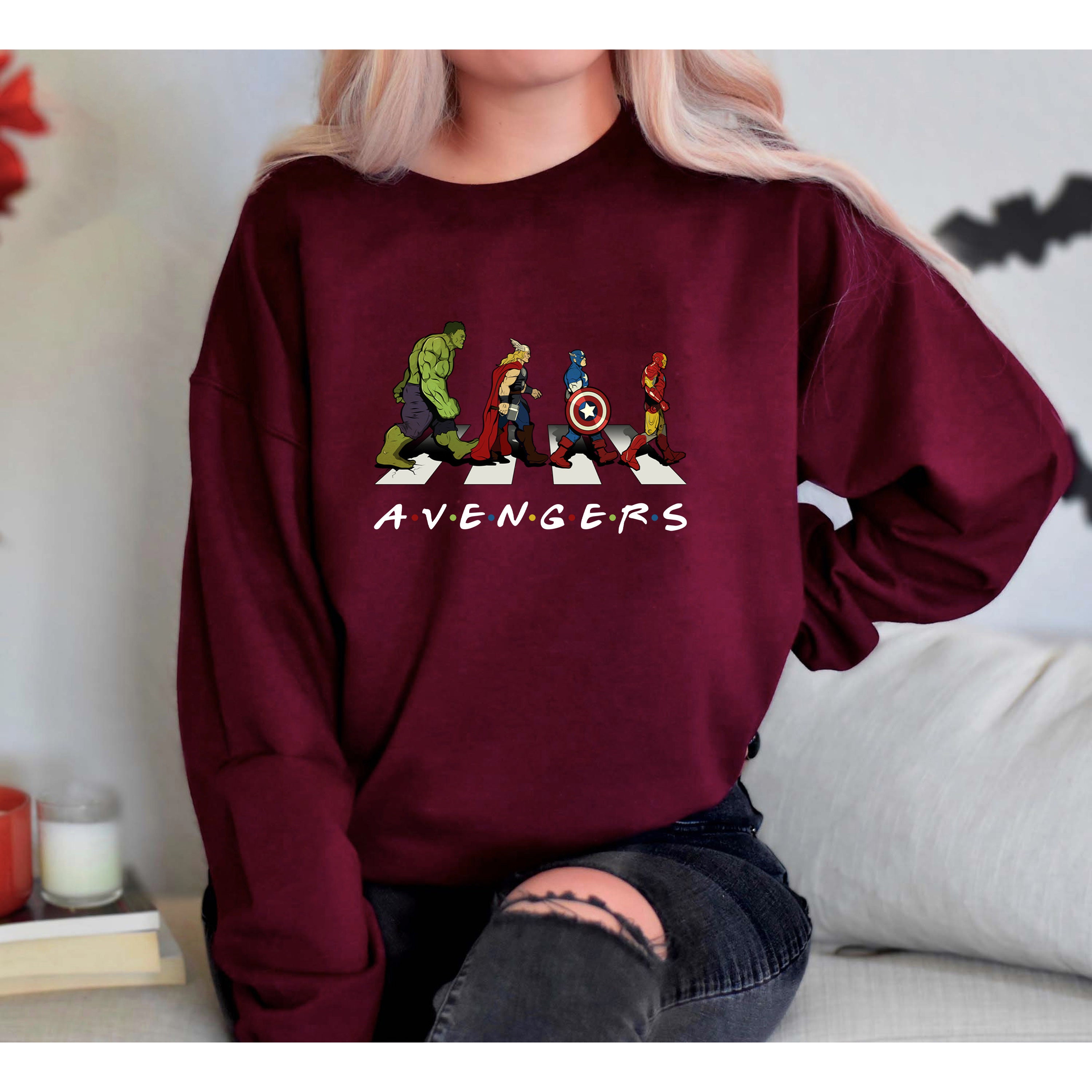 Avengers Team Marvels Superhero Abbey Road Unisex Sweatshirt