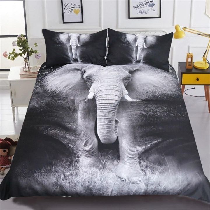 Black And White Elephant Cotton Bedding Sets