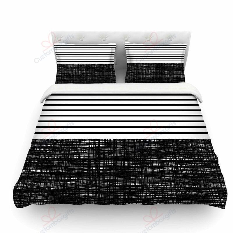 Black And White Stripes Bedding Set