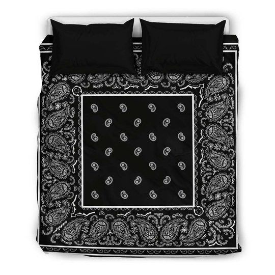 Black Bandana Bedding Sets