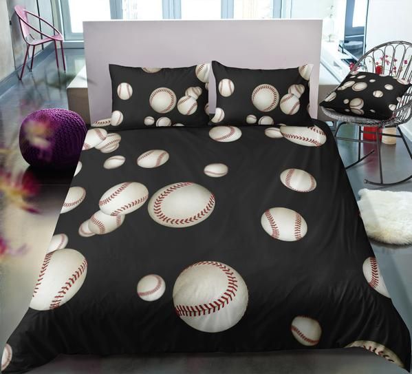 Black Baseballs Cotton Bedding Sets