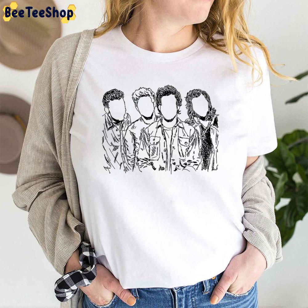 Black Drawing Style One Direction Band Unisex T-Shirt