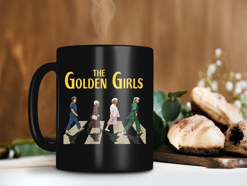 Black The Golden Girls Crossing Abbey Road Mug Golden Girls Lover Gift Classic Movies Coffee Mug Premium Sublime Ceramic Coffee Mug