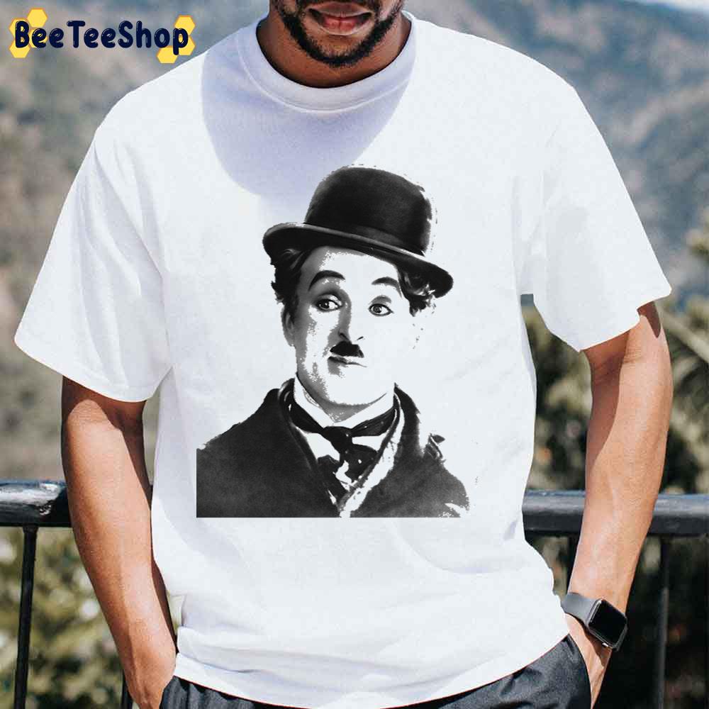 Black White Vintage Art Charlie Chaplin Unisex T-Shirt - Beeteeshop