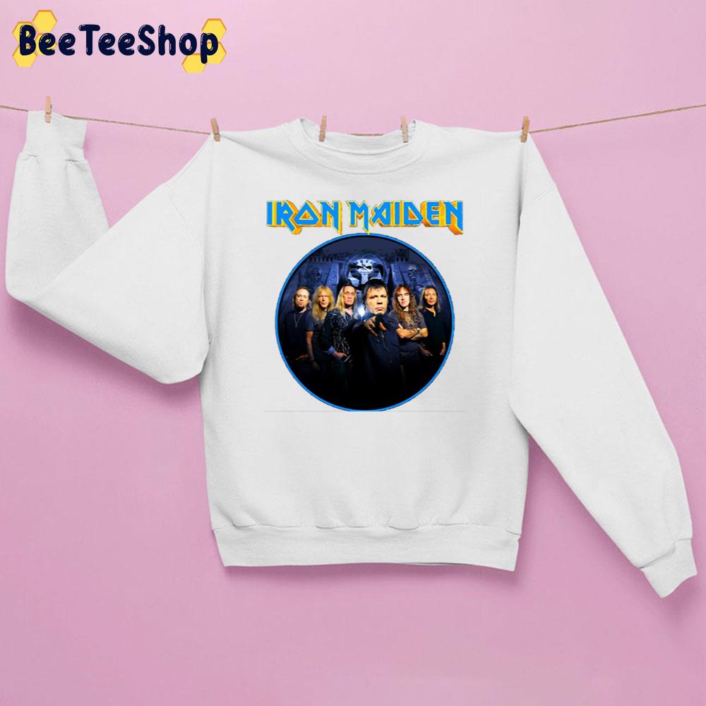 Blue Vintage Art Iron Maiden Band Unisex Sweatshirt