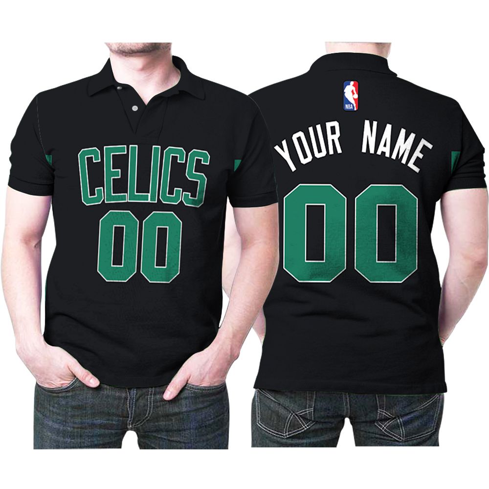 Boston Celtics Nba Basketball Team Logo Black Statement Edition 2019 3d Designed Allover Gift For Boston Fans Polo Shirt